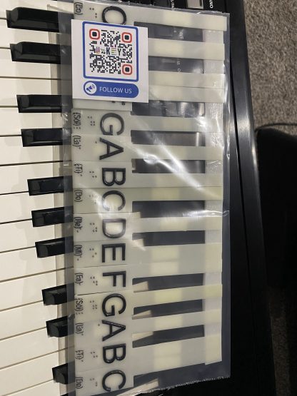 U-KEYS® - with Accessible Braille and Raise Tactile letter Easy to learn music overlay cover 15 white key Fit on a Casio tone Gift for blind - Image 3
